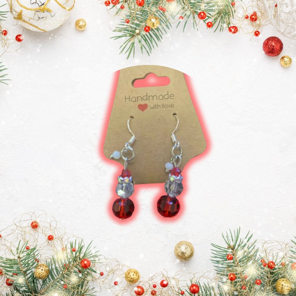 Handmade Santa Claus Beaded Earrings